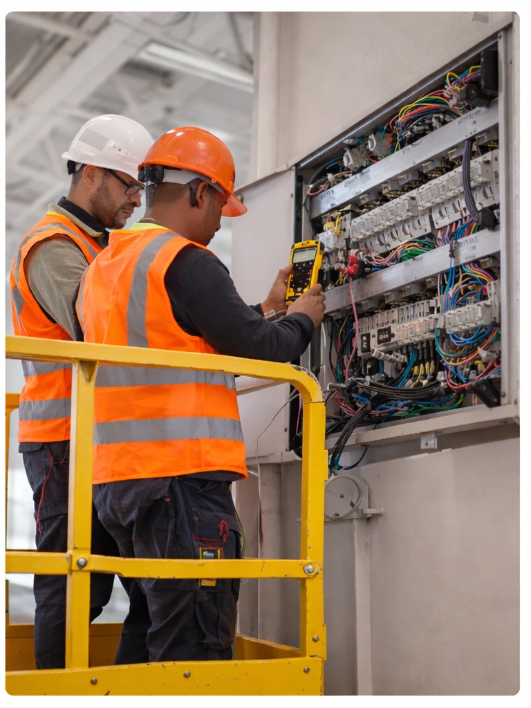 Réparation des systèmes électriques sur engin de levage